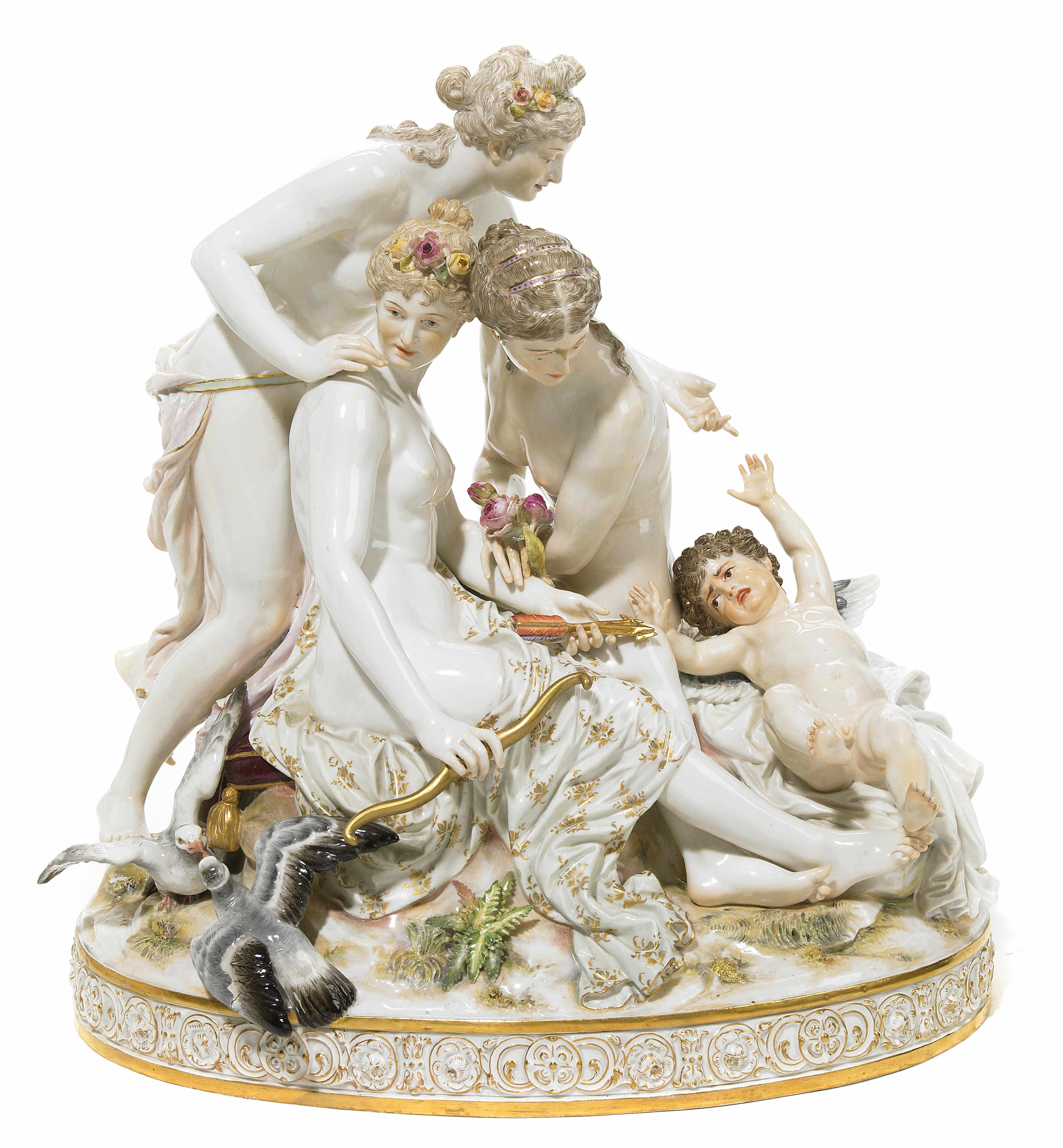 Appraisal: Property of various owners A Meissen porcelain figural group late