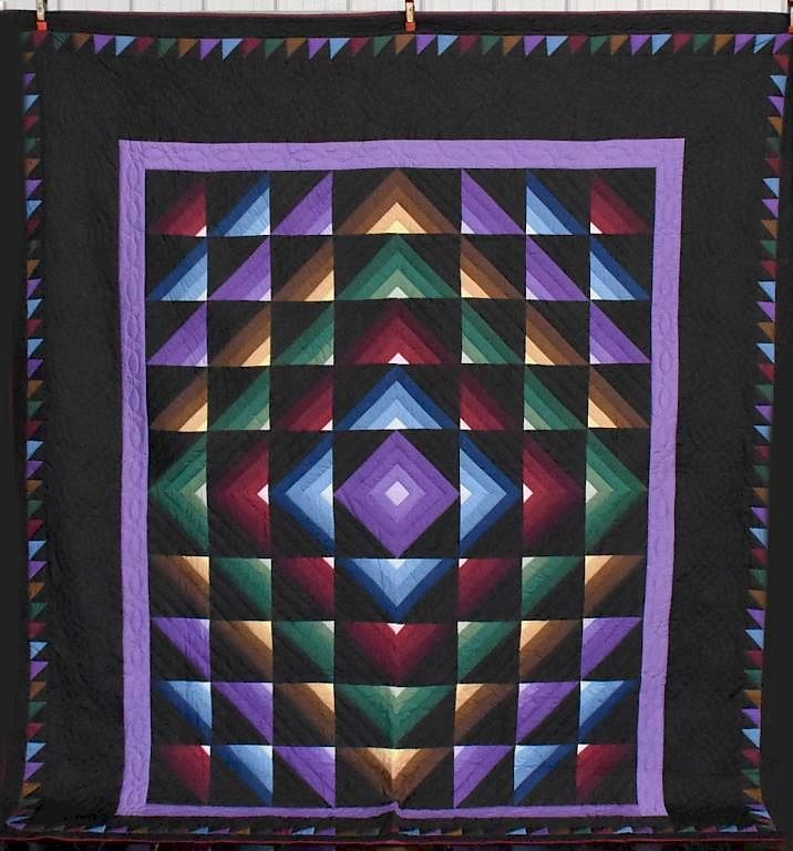 Appraisal: Hand stitched Amish quilt Hand stitched Amish quilt x Condition