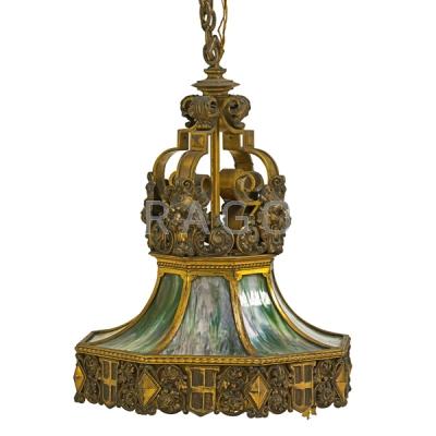 Appraisal: RENAISSANCE STYLE BRONZE CHANDELIER Condition Report