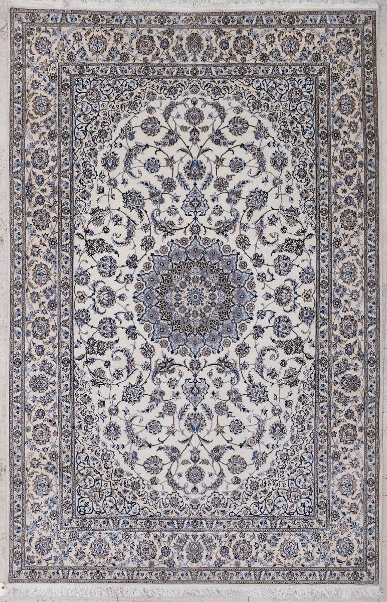 Appraisal: Fine Persian Nain Silk and Wool Oriental Rug ' ''x