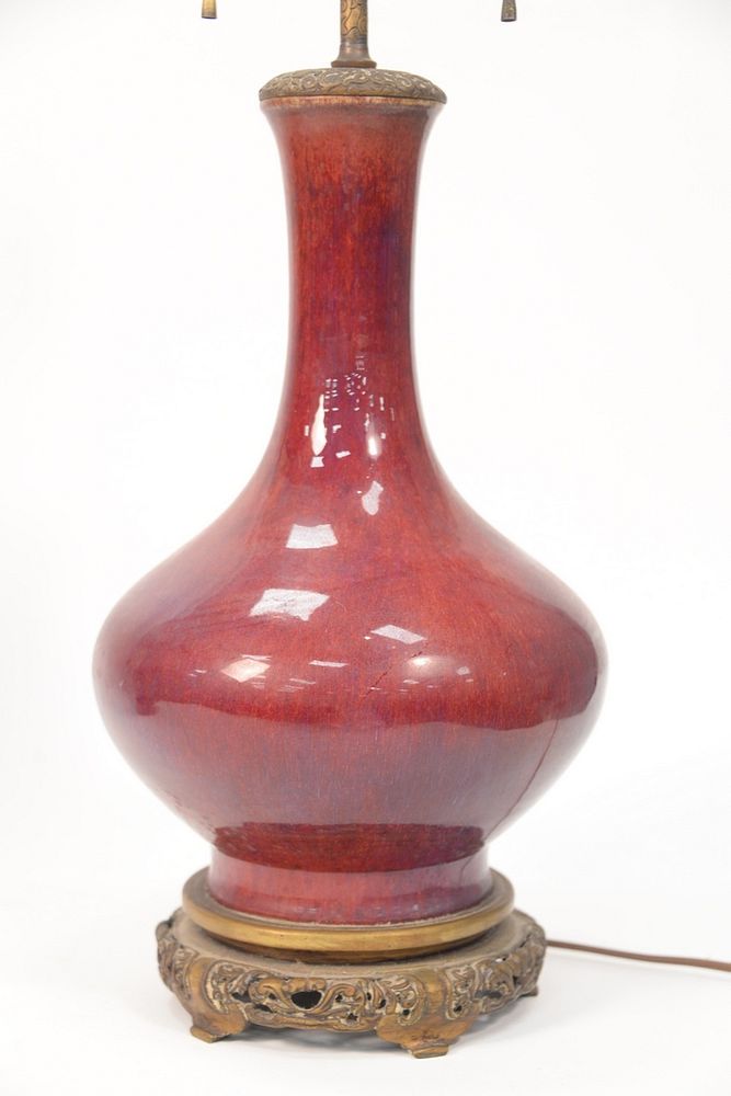 Appraisal: Chinese Sang de Boeuf Vase having dark red with purple