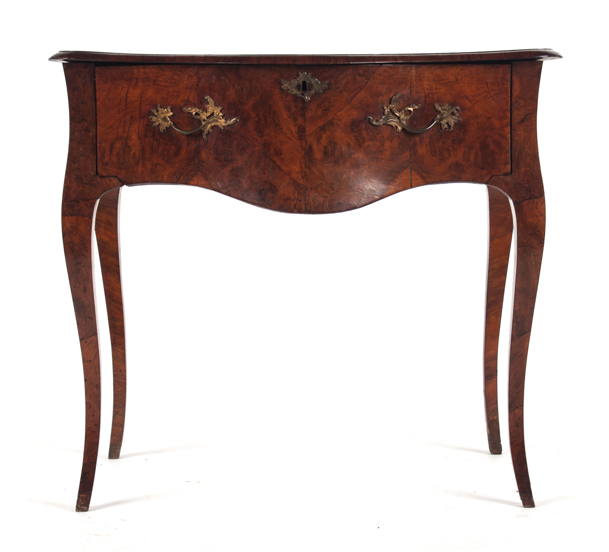 Appraisal: French Louis XV style burl walnut stand late th century