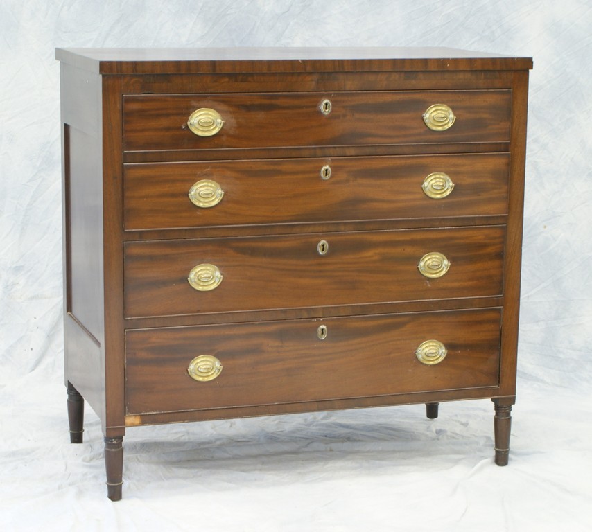 Appraisal: -drawer Sheraton Mahogany Chest of Drawers original brasses - high