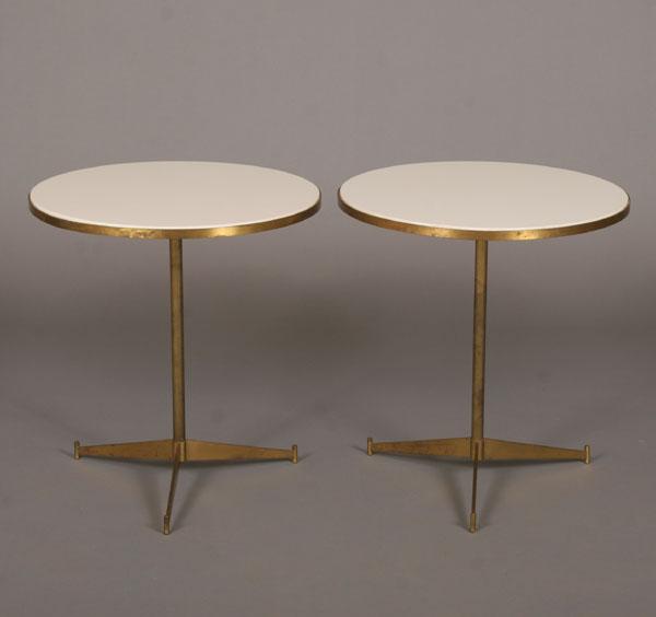 Appraisal: Paul McCobb pair of Directional cigarette tables designed brass stands