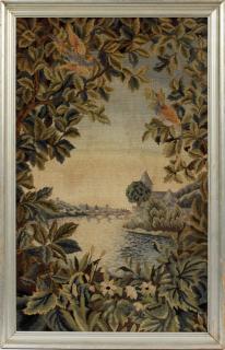 Appraisal: FRENCH NEEDLEPOINT TAPESTRY FRAMED FRENCH NEEDLEPOINT TAPESTRY FRAMED H W