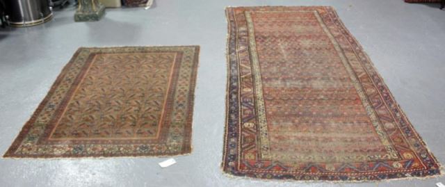 Appraisal: Antique Persian Scatter Carpet Lot Includes a hall carpet and