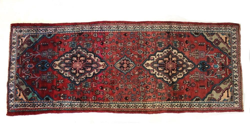 Appraisal: Tabriz Persian Hand Knotted Wool Runner Rug 's Featured in