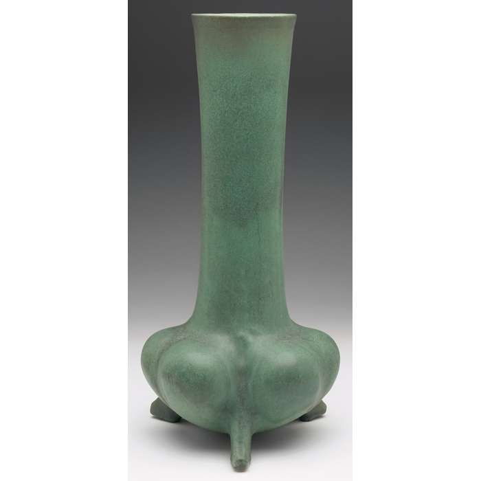 Appraisal: Teco vase designed by F Albert tall three-footed shape under