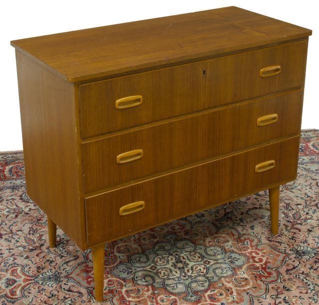 Appraisal: Danish mid-century modern teak chest of drawers c s rectangular