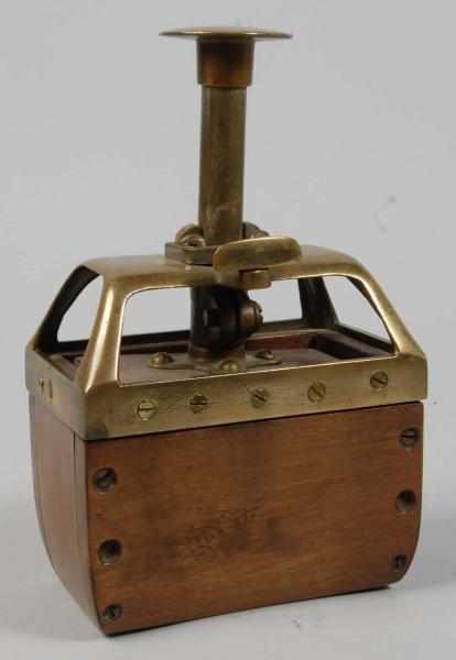 Appraisal: Pine Wood Brass Butter Mold Description Punch mechanism Two star