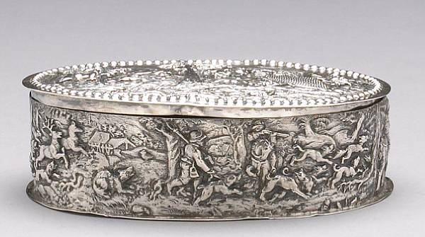 Appraisal: A continental silver table boxWith pseudo hallmarks and Austrian import