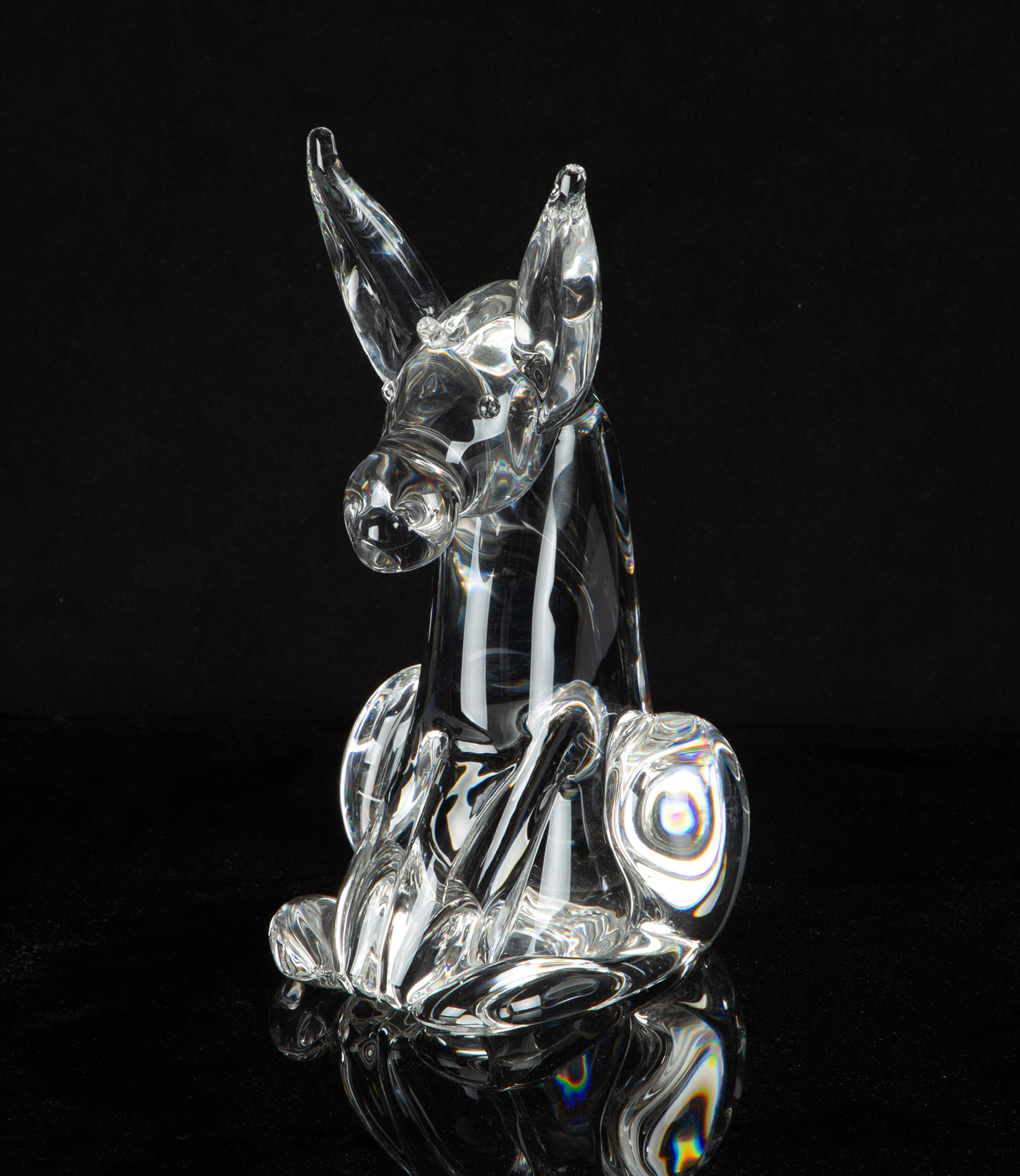 Appraisal: STEUBEN GREAT SITTING DONKEY Corning NY With original grey box