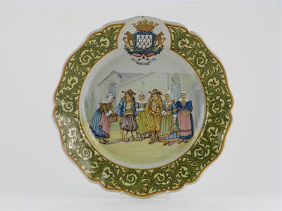 Appraisal: A Henriot Quimper dish after Alfred Beau painted with a