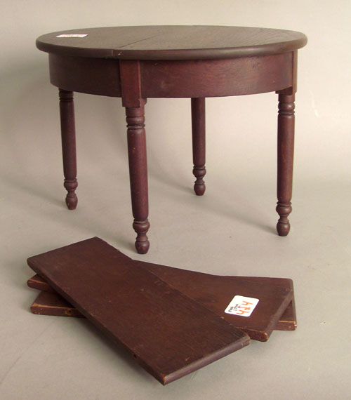 Appraisal: Doll's mahogany dining table ca h w together with leaves