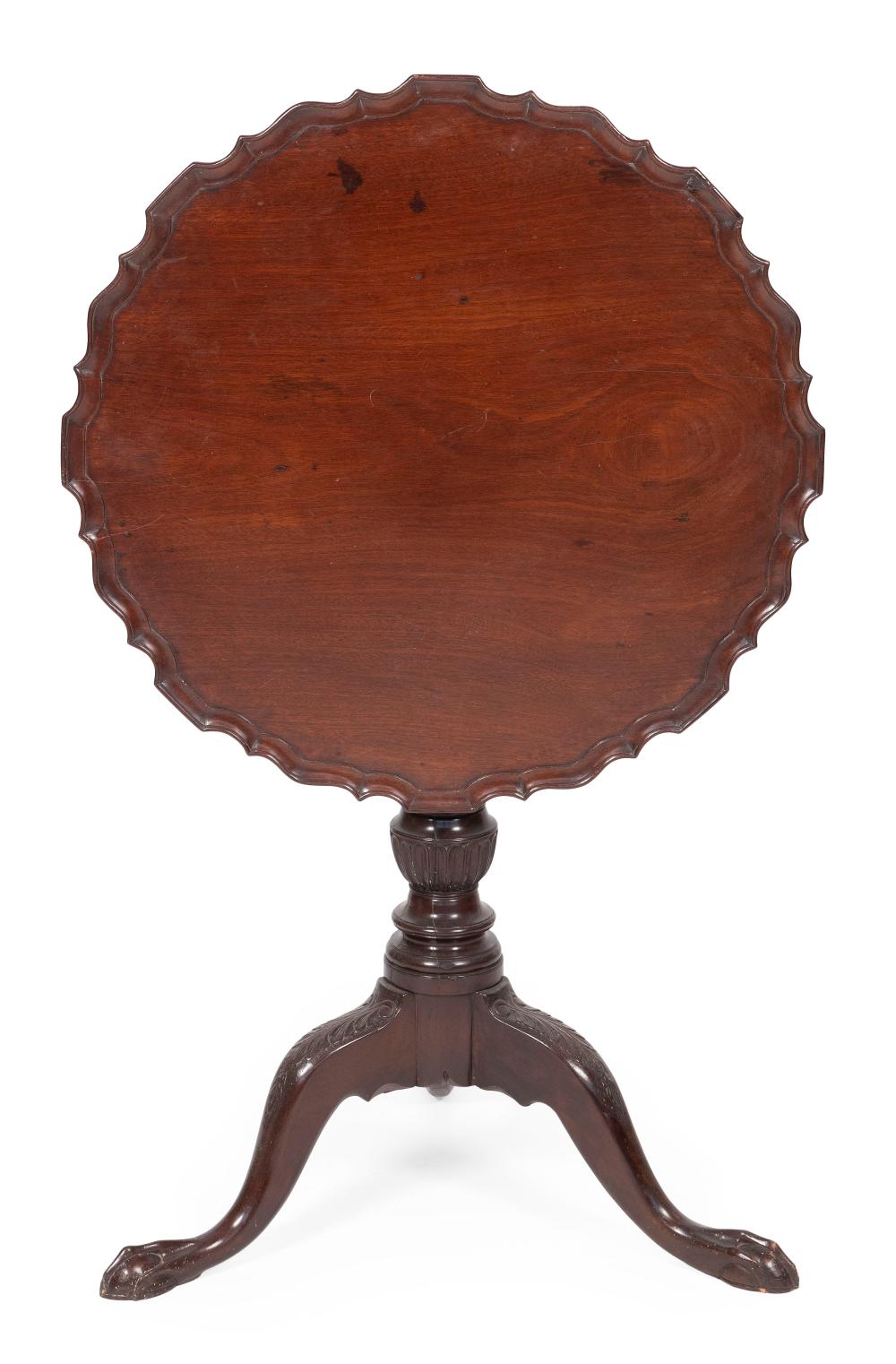 Appraisal: CHIPPENDALE PIECRUST TILT-TOP TABLE AMERICA LATE TH EARLY TH CENTURY