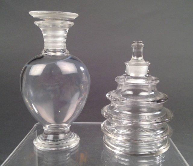 Appraisal: Two Lalique Perfume Bottles Including Marcel Rochas Femme and an