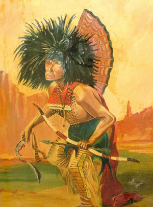 Appraisal: Cary North American Provincial School early th century- Hidatsa Warrior