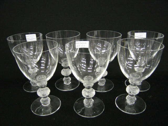 Appraisal: Lalique French Crystal Saint-Hubert goblets signed tall excellent