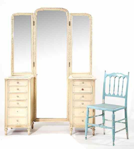 Appraisal: French Provincial Lady's Dressing Tableearly th century painted having a