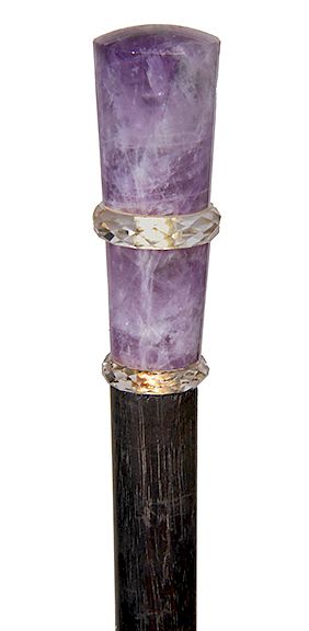 Appraisal: Amethyst Dress Cane- Ca - A decorative amethyst handle with