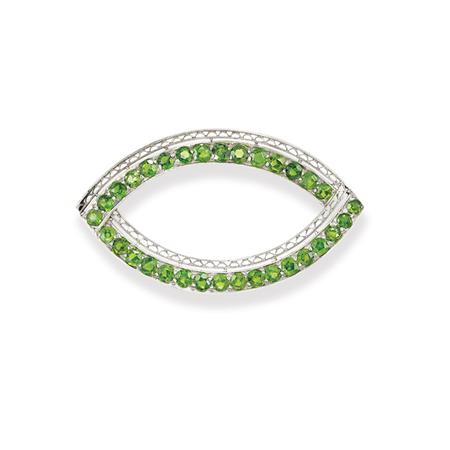 Appraisal: Platinum and Demantoid Garnet Brooch Tiffany Co Estimate -