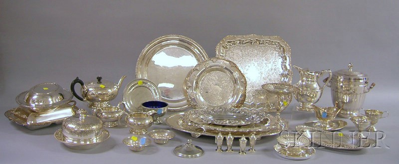 Appraisal: Group of Mostly Silver Plated Tableware including a set of