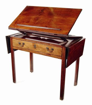 Appraisal: A George III architect's table the twin hinged and ratchetted