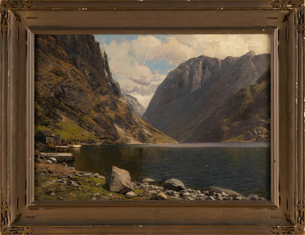 Appraisal: SCANDANAVIAN SCHOOL EARLY TH CENTURY A FJORD OIL ON BOARD