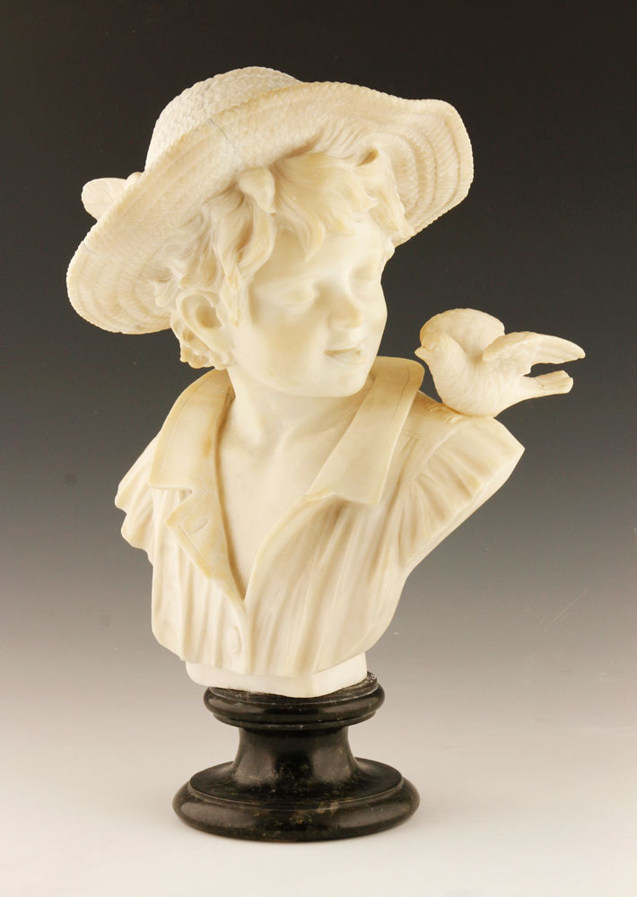 Appraisal: - th C Italian Marble Bust of Boy Late th