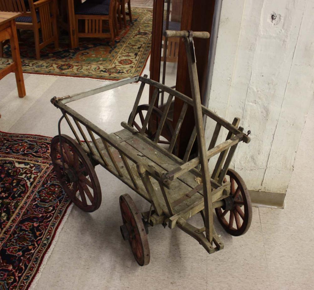 Appraisal: SMALL ANTIQUE HAY WAGON Romania early th century of wood