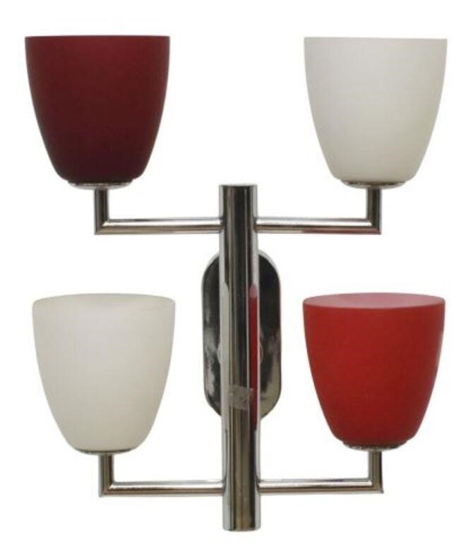 Appraisal: Italian modern four-light wall sconce Fontana Arte th c candle