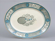 Appraisal: Ironstone Platter ca th Century Satsuma pattern dated registry mark