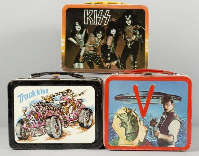 Appraisal: Lot of Metal Lunchboxes Description Includes a V box with