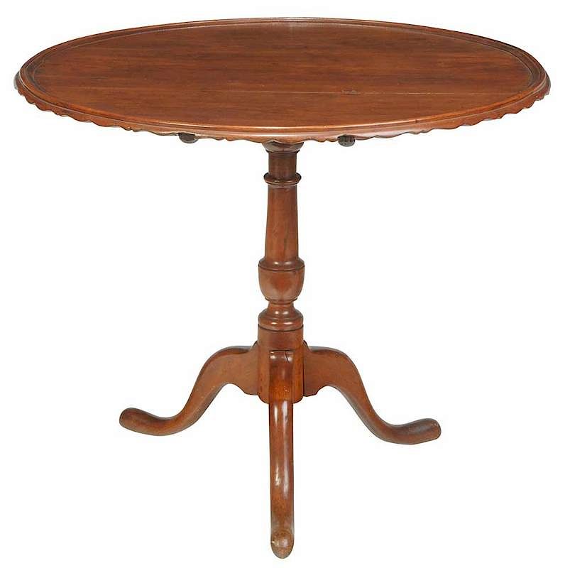 Appraisal: American Chippendale Cherry Tea Table late th century three board