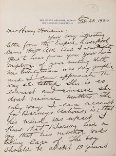 Appraisal: Houdini Harry Ehrich Weiss Important File of Letters from Harry