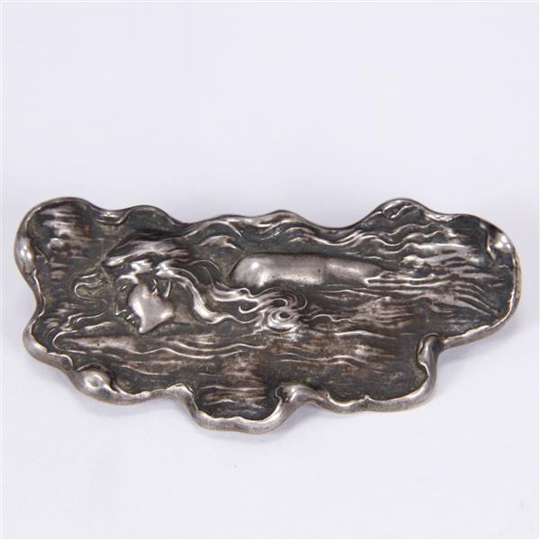 Appraisal: Unger Brothers Art Nouveau Sterling Silver Hollow Repousse Lady Swimmer