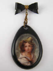 Appraisal: A Victorian pendant brooch with an inset portrait miniature of