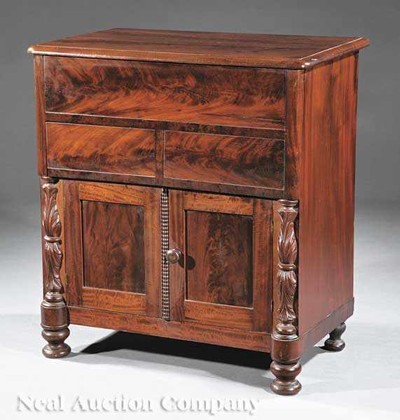 Appraisal: An American Late Classical Mahogany Dry Sink th c molded