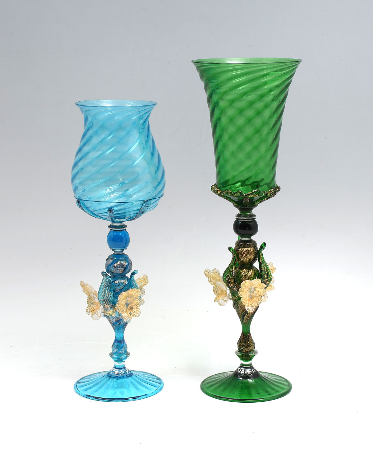 Appraisal: PIECE MURANO ART GLASS CHALICES - Blown art glass Murano