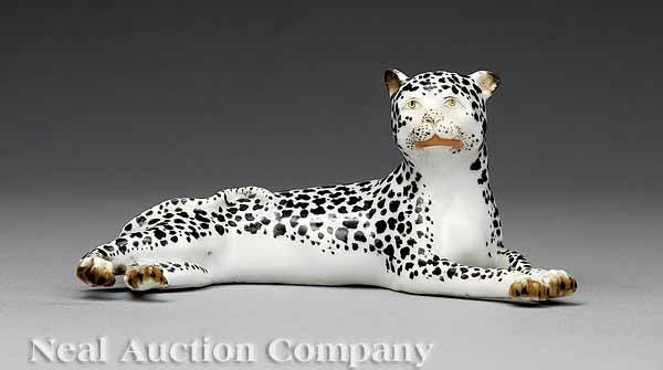 Appraisal: A Meissen Figure of a Recumbent Leopard th th c