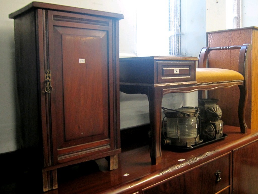 Appraisal: Lot comprising telephone seat and a pot cupboard