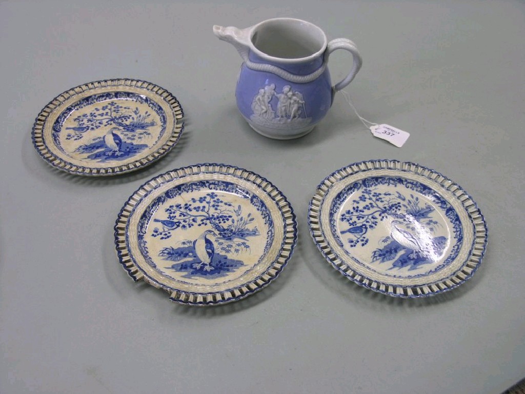 Appraisal: A set of three early th century earthenware plates with