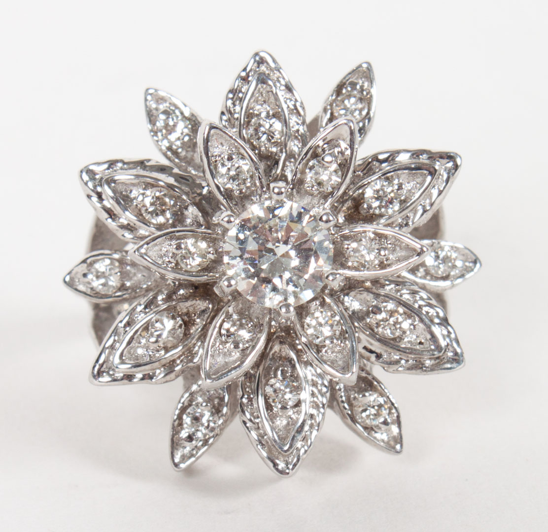 Appraisal: Lady's K white gold diamond starburst ring about carat tdw