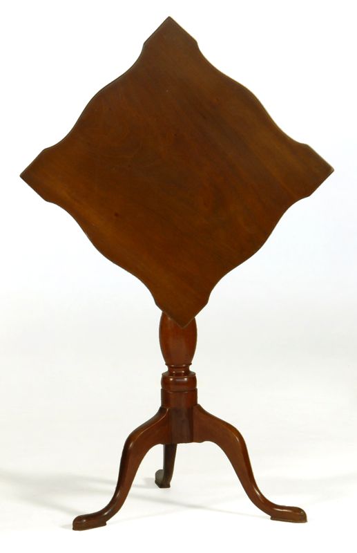 Appraisal: ANTIQUE AMERICAN CHIPPENDALE TIP-TOP CANDLESTAND Eastern MA Late th CenturyIn