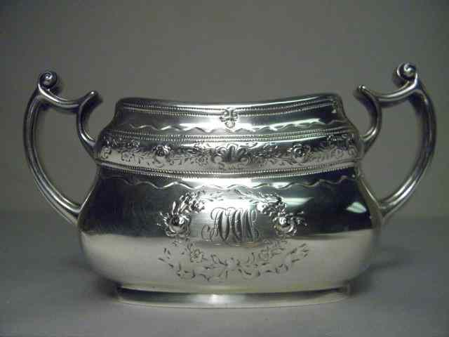 Appraisal: Gorham sterling silver open sugar bowl Handled monogrammed on one