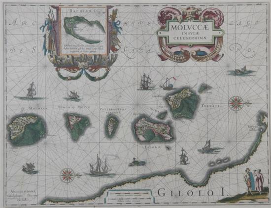 Appraisal: WILLEM JANSZOON BLAEU Dutch - MAP OF THE MOLUCCAN ISLANDS