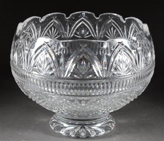 Appraisal: Waterford molded crystal footed punch bowl th century in H