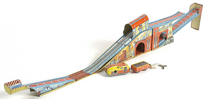 Appraisal: Technofix Germany tinplate clockwork Train Set - set comprises Locomotive