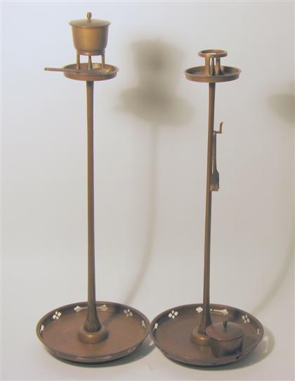 Appraisal: Two pairs of Japanese candlestands th century Of typical form