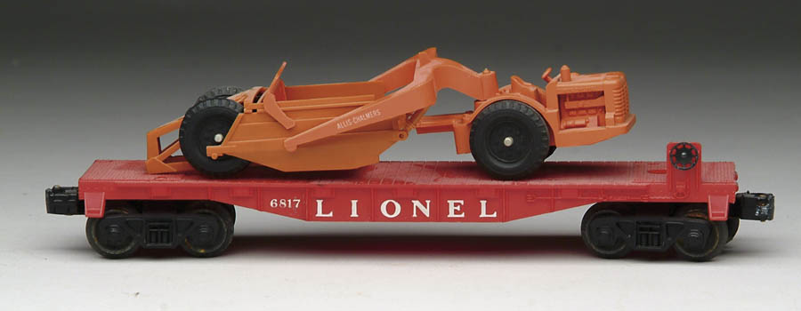 Appraisal: LIONEL FLAT CAR WITH ALLIS-CHALMERS EARTH MOVER Flat car is